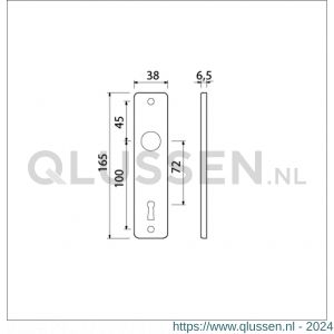 Ami 165/4 RH kortschild aluminium rondhoek sleutelgat SLG 72 F1 211004