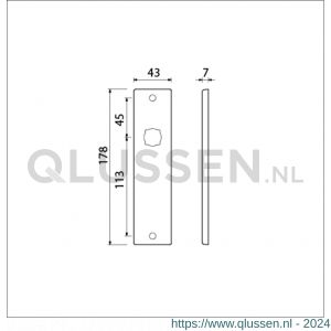 Ami 178/43 kortschild aluminium blind F1 212000