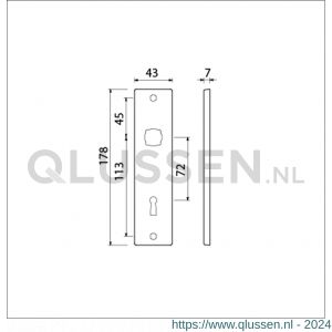 Ami 178/43 kortschild aluminium sleutelgat SLG 72 F1 212004