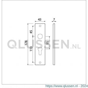 Ami 178/43 kortschild aluminium profielcilinder PC 55 F1 212013