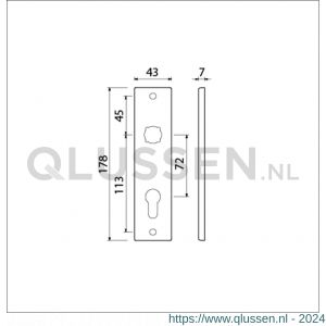 Ami 178/43 kortschild aluminium profielcilinder PC 72 F1 212016