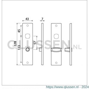 Ami 178/43 kortschild aluminium toilet- en badkamersluiting WC 5/57 mm F1 212094