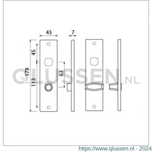 Ami 178/43 kortschild aluminium toilet- en badkamersluiting WC 8/63 mm F1 212096