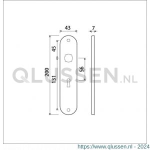 Ami 200/1/7 langschild aluminium sleutelgat SLG 56 F1 212102