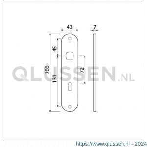 Ami 200/1/7 langschild aluminium sleutelgat SLG 72 F1 212104