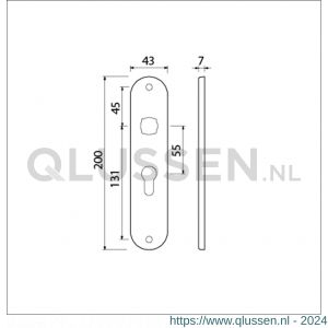 Ami 200/1/7 langschild aluminium profielcilinder PC 55 F1 212113