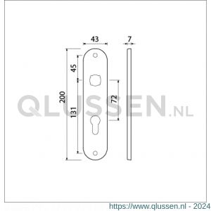 Ami 200/1/7 langschild aluminium profielcilinder PC 72 F1 212116