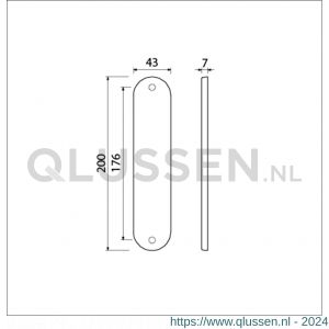 Ami 200/1/7 langschild aluminium geheel blind F1 212130