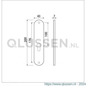 Ami 200/1/7 langschild aluminium zonder krukgat profielcilinder PC 55 F1 212143