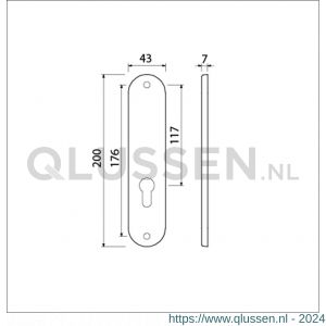 Ami 200/1/7 langschild aluminium zonder krukgat profielcilinder PC 72 F1 212146