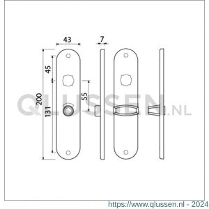 Ami 200/1/7 langschild aluminium toilet- en badkamersluiting WC 8/55 mm F1 212195