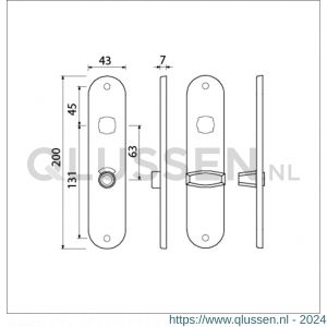 Ami 200/1/7 langschild aluminium toilet- en badkamersluiting WC 8/63 mm F1 212196