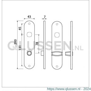 Ami 200/1/7 langschild aluminium toilet- en badkamersluiting WC 8/78 mm F1 212198