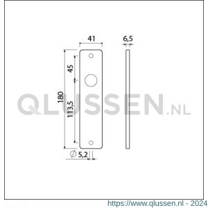 Ami 180/41 RH kortschild aluminium rondhoek blind F1 212200