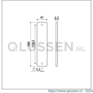 Ami 180/41 RH kortschild aluminium rondhoek geheel blind F1 212230