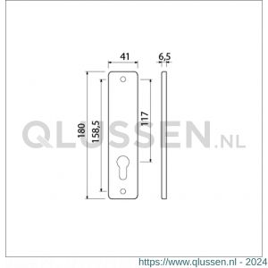 Ami 180/41 RH kortschild aluminium rondhoek zonder krukgat profielcilinder PC 72 F1 212246