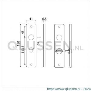 Ami 180/41 RH kortschild aluminium rondhoek toilet- en badkamersluiting WC 5/57 mm F1 212261