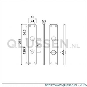 Ami 212/41 RH langschild aluminium rondhoek toilet- en badkamersluiting WC 8/72 mm F1 213167