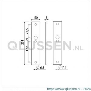 Ami 251/50/8 langschild aluminium blind F1 R6,5/R7,3 215100