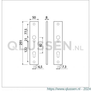 Ami 251/50/8 langschild aluminium profielcilinder PC 92 F1 R6,5/R7,3 215119