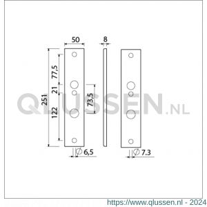 Ami 251/50/8 langschild aluminium RC 22,5-73,5 mm F1 R6,5/R7,3 215122