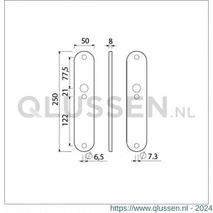 Ami 250/50/8/1 langschild aluminium blind F1 R6,5/R7,3 215300