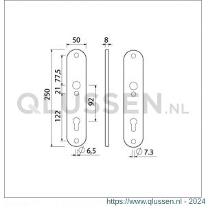 Ami 250/50/8/1 langschild aluminium profielcilinder PC 92 F1 R6,5/R7,3 215319