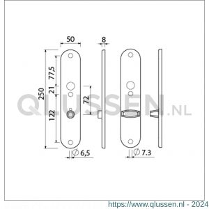 Ami 250/50/8/1 langschild aluminium toilet- en badkamersluiting WC 8x72 mm F1 R6,5/R7,3 215397