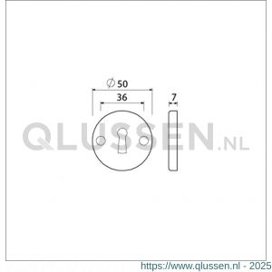 Ami 3 RH sleutelrozet aluminium rond sleutelgat SLG F1 216202