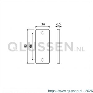 Ami 4 RH afdekrozet aluminium rechthoek blind F1 216401