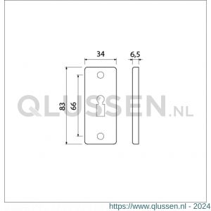 Ami 4 RH sleutelrozet aluminium rechthoek bontebaard BB F1 216403