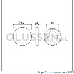 Ami Klik rond afdekrozet aluminium blind F1 216601