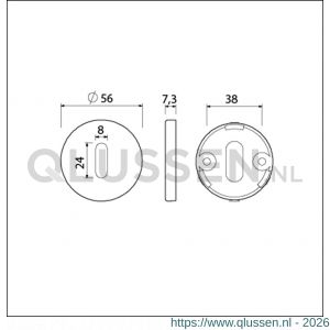 Ami Klik rond sleutelrozet aluminium sleutelgat SLG F1 216602