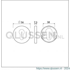 Ami Klik rond cilinderrozet aluminium profielcilinder PC F1 216603