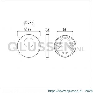 Ami Klik rond cilinderrozet aluminium RC F1 216603