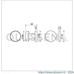 Ami Klik rond knoprozet aluminium knop 169/50 F1 216609