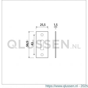 Ami 4 vlak sleutelrozet aluminium afdekplaatje sleutelgat F1 217032