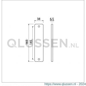 Ami 165/4 RH kortschild aluminium rondhoek geheel blind F2 221030