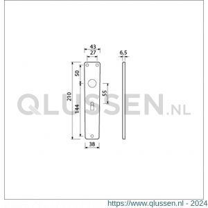 Ami 218/3 RH langschild aluminium rondhoek bontebaard BB 55 F2 223203