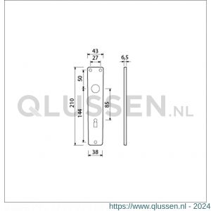 Ami 218/3 RH langschild aluminium rondhoek bontebaard BB 85 F2 223208