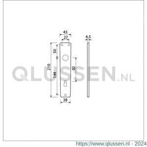 Ami 218/3 RH langschild aluminium rondhoek bontebaard BB 92 F2 223210