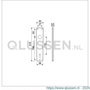 Ami 218/3 RH langschild aluminium rondhoek bontebaard BB 110 F2 223212