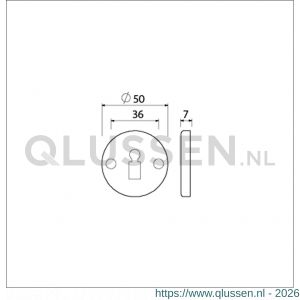 Ami 3 RH sleutelrozet aluminium rond bontebaard BB F2 226203