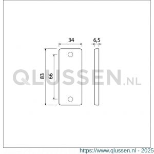 Ami 4 RH afdekrozet aluminium rechthoek blind F2 226401