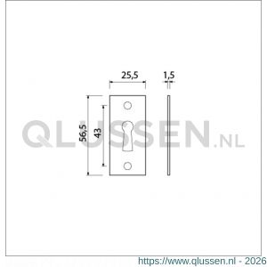Ami 4 vlak sleutelrozet aluminium afdekplaatje sleutelgat F2 227032