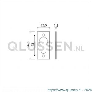 Ami 4 Vlak cilinderrozet aluminium afdekplaatje nummer 4 vlak profielcilinder PC gat F2 227034