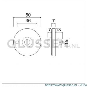 Ami 3 RH beldrukker aluminium rond rozet F2 296500