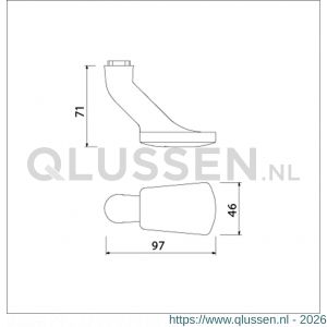 Ami 166 deurknop aluminium Varo F1 300930