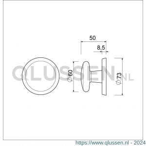 Ami 160/60 voordeurknop aluminium F2 310010