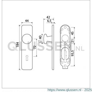 Ami 185/44 Klik knopkortschild aluminium knop 160/40 vast kortschild 185/44 Klik sleutelgat SLG 72 F1 311573